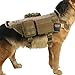 EXCELLENT ELITE SPANKER Tactical Dog Molle Vest Harness Training Dog Vest Handle with 2~3 Detachable Pouches(Brown-L)