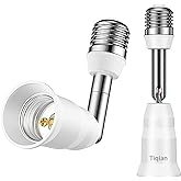 E26/E27 Light Socket Extender, 4.5 Inch Extension,Adjustable Vertical 90&deg;Horizontal 360&deg;, 100V - 250V, Max 150W, Medium Screw Base Light Converter Socket Extender,2-Pack
