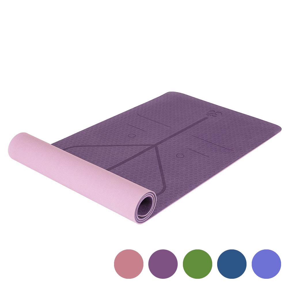 Mat ...  Exercise Fitness Friendly Eco Slip Yoga Mat for Pilates inch Pro 1/4 Body Alignment Extra Yoga Mat, Workout Mats Mat Long Yoga  and CSWOLI Non with
