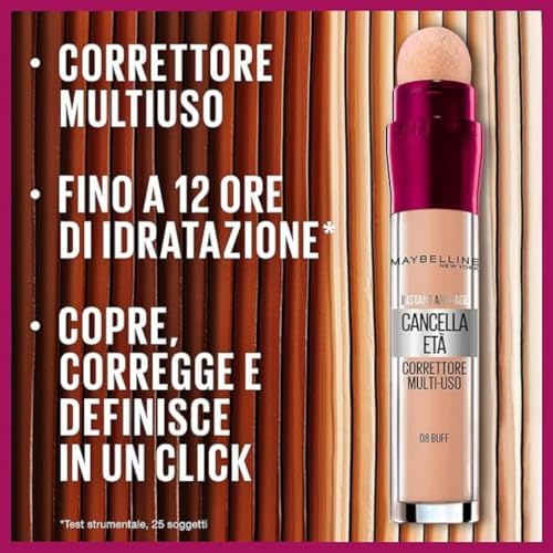 New York Correttore Multi-Uso, Idratante e con Coprenza Modulabile, Imperfezioni e Occhiaie Coperte, Con Bacche di Goji e Haloxyl, Cancella Età, Tonalità: 01 Light, 6,8 ml