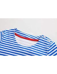 Fiream - Vestido casual de manga larga para niñas, de algodón, con dibujos a rayas