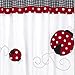 Sweet Jojo Designs Polka Dot Ladybug Kids Bathroom Fabric Bath Shower Curtain