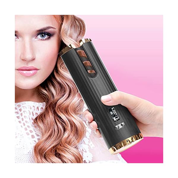 Cordless-Automatic-Curling-Iron-Auto-Curling-Iron-with-LCD-Display-Adjustable-Temperature-Timer-Portable-Ceramic-Hair-Curler-USB-Charging-and-Rechargeable-Black Cordless Automatic Curling Iron, Auto Curling Iron with LCD Display Adjustable Temperature & Timer, Portable Ceramic…