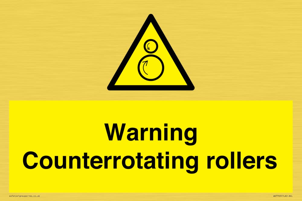 Warning Counterrotating rollers Sign - 300x200mm - A4L