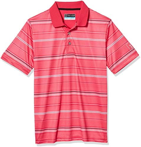 PGA TOUR Boys’ Short Sleeve Allover Stripe Polo Shirt