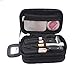 Lemoncy Travel Makeup Case Portable makeup Brush Bag Cosmetic Organizer Portable 2 layer Makeup Pouch Holder Preminm Makeup Storage Bag with Carry Handle for Cosmetics Brushes Toiletry Jewelry Black