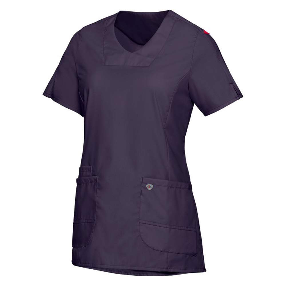 BP 1762-241-0890-Sn Super Light Fabric Cover Tunic for Women, 49% Cotton, 48% Polyester, 3% Elastolefin, Aubergine, Sn Size