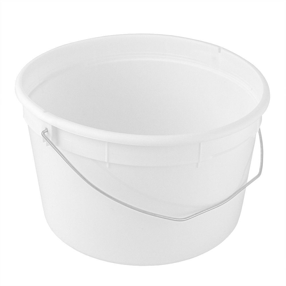 Buy 4 Qt./1 Gallon Food Grade Round White Plastic Bucket with Wire