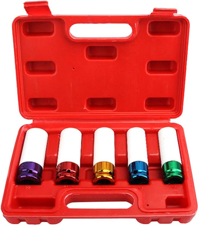 iplusmile 5pcs Lug Nut Socket Set Chromoly Steel Durable Lug Nut