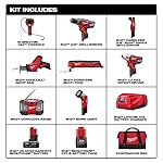 Milwaukee-M12-12-Volt-Lithium-Ion-Cordless-Combo-Tool-Kit-8-Tool-w2-15Ah-and-1-30Ah-Batteries-1-Charger-1-Tool-Bag