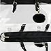 Large Clear Bag PVC Transparent Shoulder Handbag with Black Plush Pendant (Black)