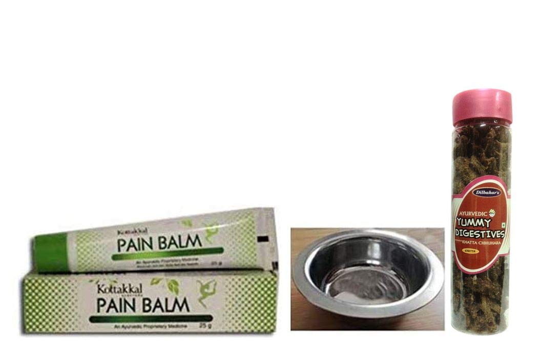 Kotakal Balm 500ml Cream, With Free Dilbahars Yummy Digestives Khatta Mitha Chhuhara 800gm & Nimita Brand Stainless Steel Oil Bowl (Width:8cm; Height: 3cm)