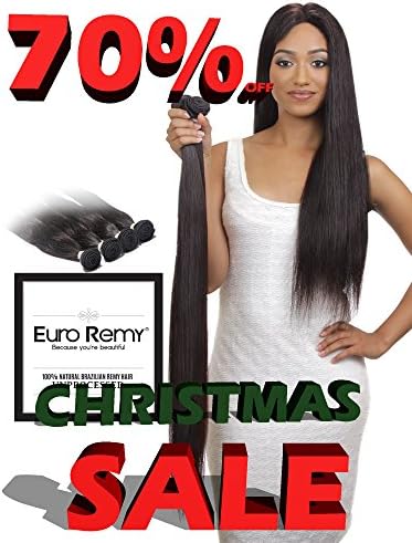 EURO REMY EREWVE002ST-S-N24 Brazilian Virgin 100% Unprocessed Human Hair Extensions Weave Straight 24 inches Natural