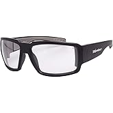 BOMBER Clear Safety Glasses for Men, Matte Black Frame with Polycarbonate Clear Safety Lens z87 Compliant BG101 Safety Glasses, Fitment style for men women