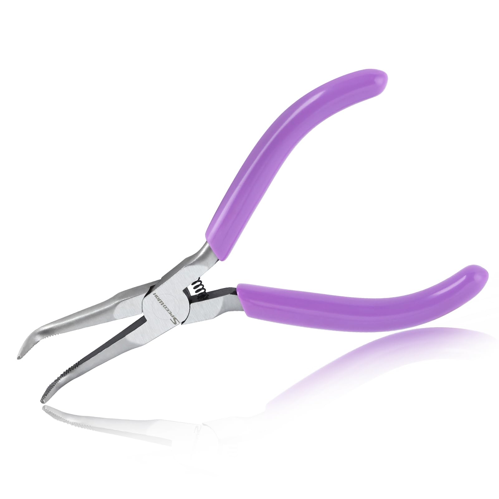 SPEEDWOX Bent Needle Nose Pliers with Serrated Jaw, Limited Warranty, Perfect for Jewelry Making, Wire Bending and Small Object Gripping