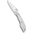 Spyderco Grasshopper Non-Locking Knife with 2.30" 3CR Steel Blade and Durable Stainless Steel Handle - PlainEdge - C138P