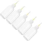 MUELODSIC 5 pack Pottery Glaze Squeeze Bottles with Needle Tips Ceramic Glaze Precision Tip Applicator Bottles for Underglazing Slip Design Detail Control Ceramic Diy Mud Painting
