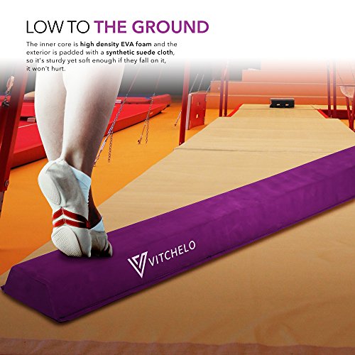 Folding Gymnastics Balance Beam 9ft Long for Kids Toddlers Training Indoor at Home - Build Confidence in Your Child Tumbling Practice Performance - Suede Floor Balancing Beam Lightweight Portable