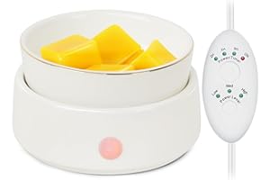 BOBOLYN Candle Wax Melt Warmer with Safety Timer Auto Shut-Off Ceramic Electric Wax Burner Melter Timer Adjust Fragrance Intensity for Scented Wax Melts Candle Jars Essential Oils Home Office Gift Decor