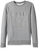 PUMA Men's Archive Embossed Logo Crewneck Sweatshirt, Medium Gray Heather, Medium
