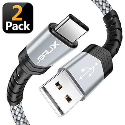 USB Type C Cable,JSAUX(2-Pack 6.6FT) USB A 2.0 to USB-C Fast Charger Nylon Braided USB C Cable for Samsung Galaxy S9 S8 Plus Note 8,Moto Z Z2,LG V30 V20 G5 G6,Google Pixel XL,Other USB C Devices