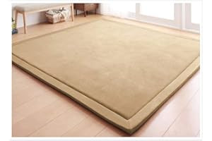 Loartee Nursery Rug Coral Velvet Crawling Rugs Mat Area Rugs Play Crawling Mat(6.0'x 6'8", Brown) for Toddler Children Play Mat Yoga Mat Exercise Pads Carpet