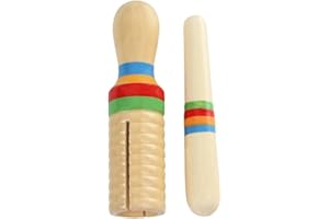 LALADEFIEE Instrument de musique à percussion en bois avec son corbeau et bâton de rythme éducatif sûr pour lumineux