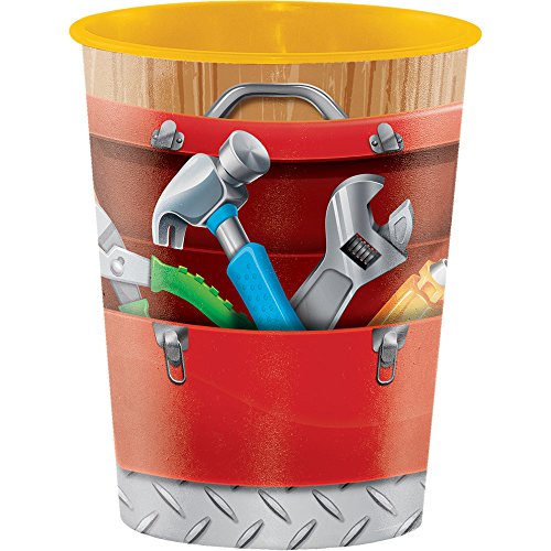 Creative Converting 322307 12 Count Plastic Keepsake Cup, Handyman, 16 oz
