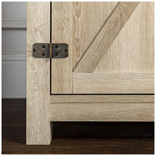 Walker Edison Modern Farmhouse Double Barn Door Fireplace TV