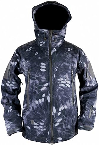 Army Camouflage Man Coat Military Jacket Waterproof Windbreaker Tactical Softshell Hoodie Jacket Winter Outwear Black Snake L