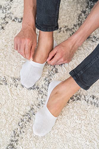 The Good Store No Show Invisible Socks Men and Women, 6 Pairs | Low Cut Invisible Socks | Non-Slip Socks for a Tight Grip | White