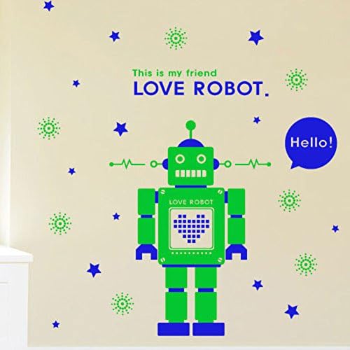 Two colors,robot window stickers/[kids room],technology company,window sticker/kindergarten background wall stickers-V