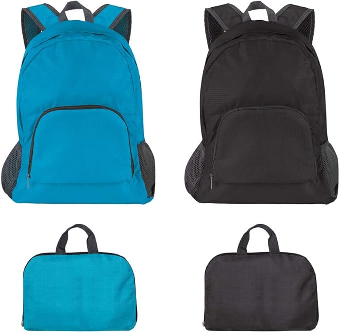 travel blue foldable backpack