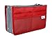 Periea Chelsy Purse Organizer Insert with Handles & 13 Pockets - 3 Sizes (Red, Small)