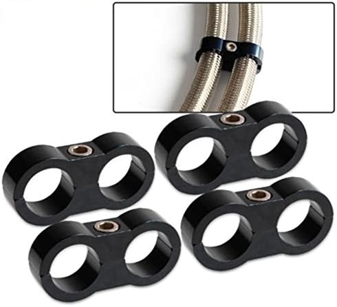 Mehoca Braided Hose Separator Clamp Fitting Adapter Bracket AN10 19MM,4PCS Black