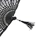 OULII Hand Fan Paper Fans Wedding Fans for Party Favor Fancy Dress (Black)