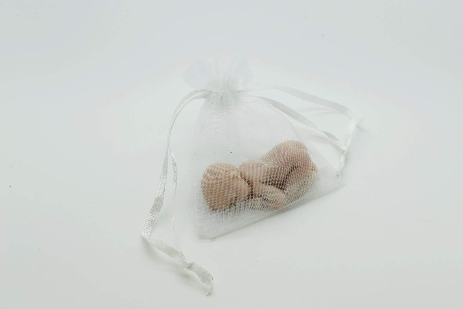 Newborn Baby Soap Favours Baby Shower Gender Reveal Organza Bag Guest Gifts Game Prizes Boy Girl Neutral Unisex (20, White)