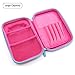 JUJIN Cute Owl Face Hardtop EVA Pencil Case Big Pencil Box with Compartment for Kids (Rose Red)