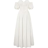 Scarlet Darkness Women Off Shoulder Corset Dress Sweetheart Fishboned Puff Sleeve Renaissance Dress