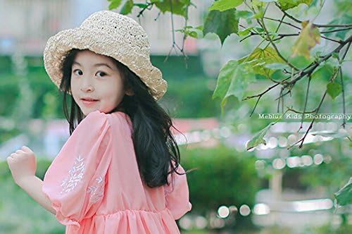 FiFishow Baby Children Cap Summer Sun Paper Sun Hats Handmade Straw Fisherman Outdoor Sun Beach Caps khaki