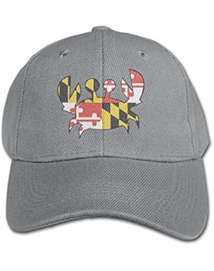 Maryland Flag Crab Youth Unisex Adjustable Low Profile Plain Cap In 4 Colors