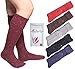 MrSr 2 6 Pairs Women Girls Dots Wool Knee High Turn Up Rib Colorful Winter Socks