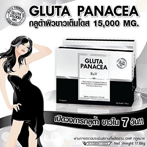 Gluta Panacea B &amp; V L-glutathione 15000mg. Collagen Whitening Lightening Skin 30 Caps. (suputra shop)