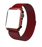 iTerk Compatible Apple Bands Frame,Milanese Mesh Loop Stainless Steel Metal Replacement Wristband Bracelet Strap Magnetic Buckle Protective Case Bumper Compatible iWatch Apple Watch Series 1/2/3