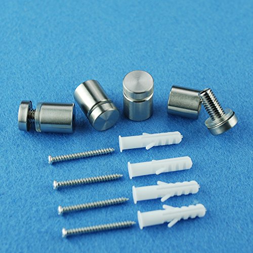 Lockways Glass Board Mounting Parts Kit - 4 Pack Includes Mounts, Screws, and Wall Anchors