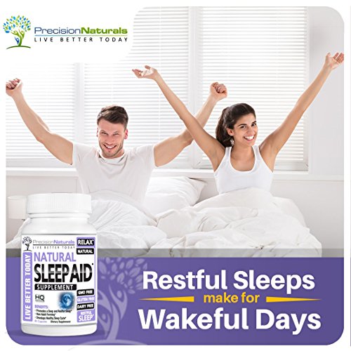 Sleep Aid W/Melatonin Non Habit Forming Natural Sleeping Supplement Pills 60 Capsules Chamomile Magnesium Valerian GABA Lemon Balm Extract Nighttime Herbal Formula Stress Anxiety Insomnia Relief