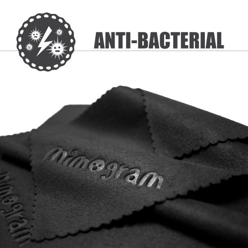 6 Pack mimogram New Premium Anti-Bacterial Magic Microfiber Cleaning Cloths - For Screens, Lenses,Glasses,iPad, Galaxy Tab, Sony, Nexus,Chromo,Surface Tablet,iPhone,Samsung,HTC,and All Kind of the Screen Surfaces. (6 Pack 7"x 7", 5 Black , 1 Grey)