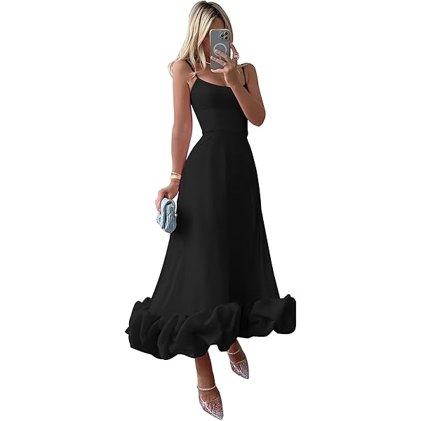 knee length dresses for ladies Maryam Flounce Bustier Midi Dress In Black – Night Novas main image 0