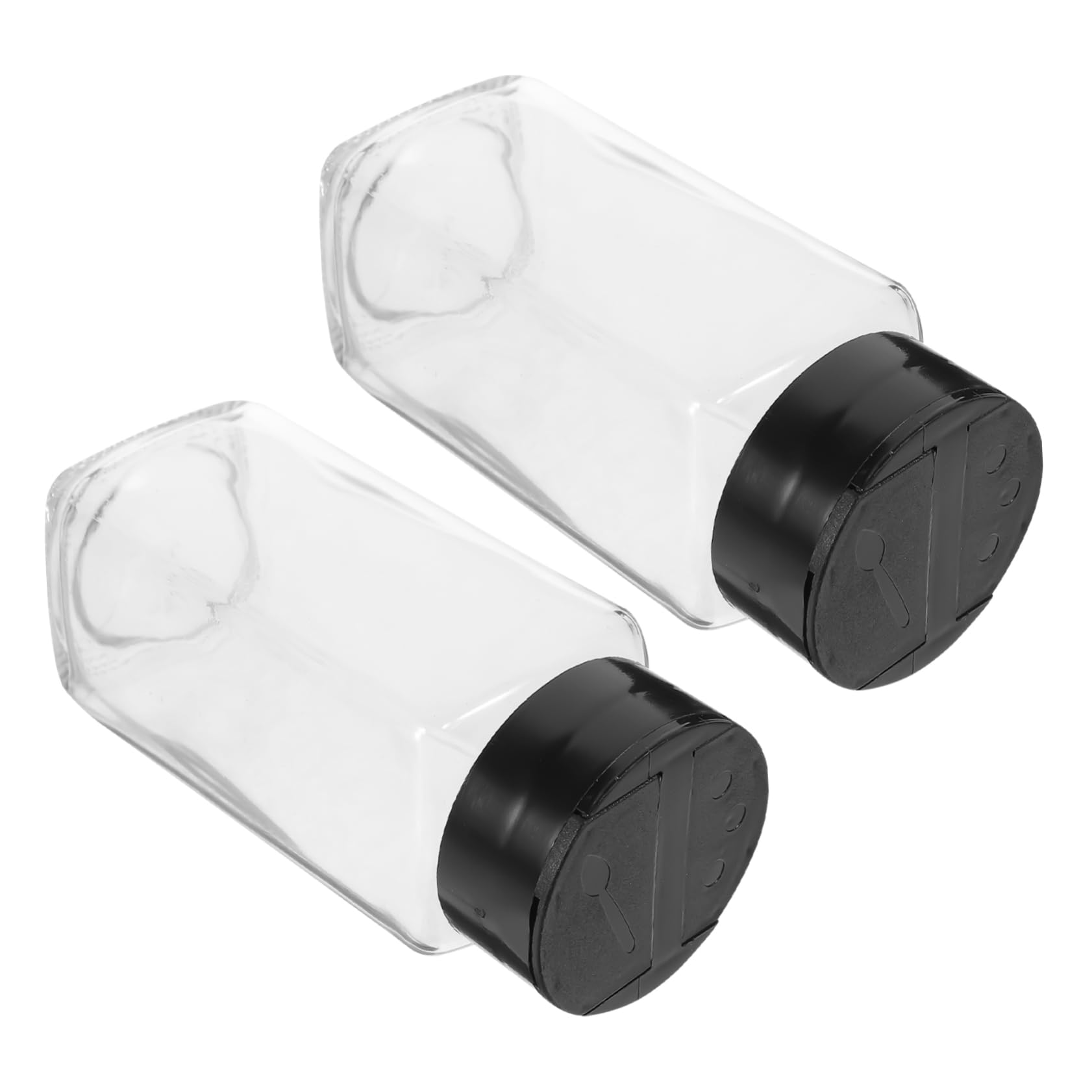 TOPBATHY 2pcs Clear Glass Seasoning Containers for Kitchen and Outdoor Use and Tightly Sealed Spice Jars with Convenient Storage