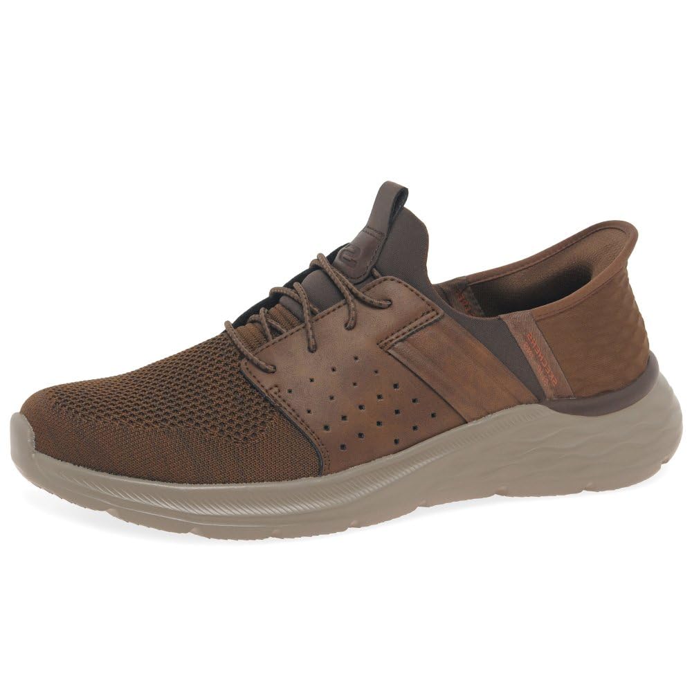 Skechers Men's Garner - Newick Hands Free Slip-in Men's Casual, Brown, 7, X-Wide, US Image